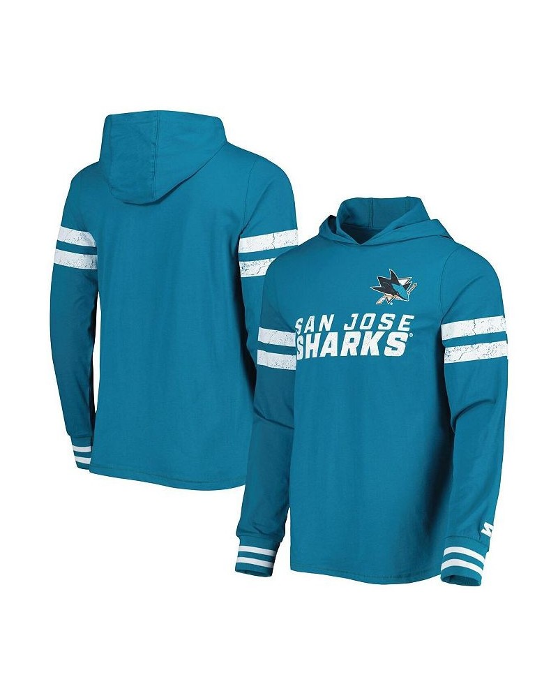 Men's Teal San Jose Sharks Offense Long Sleeve Hoodie T-shirt $28.70 T-Shirts