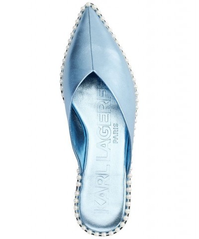 Women's Vyra Slip-On Mule Flats Blue $55.13 Shoes