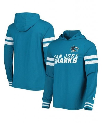 Men's Teal San Jose Sharks Offense Long Sleeve Hoodie T-shirt $28.70 T-Shirts