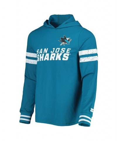 Men's Teal San Jose Sharks Offense Long Sleeve Hoodie T-shirt $28.70 T-Shirts