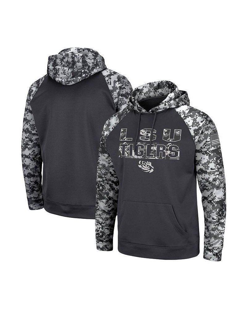 Men's Charcoal LSU Tigers OHT Military-Inspired Appreciation Digital Camo Pullover Hoodie $31.50 Sweatshirt