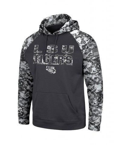 Men's Charcoal LSU Tigers OHT Military-Inspired Appreciation Digital Camo Pullover Hoodie $31.50 Sweatshirt