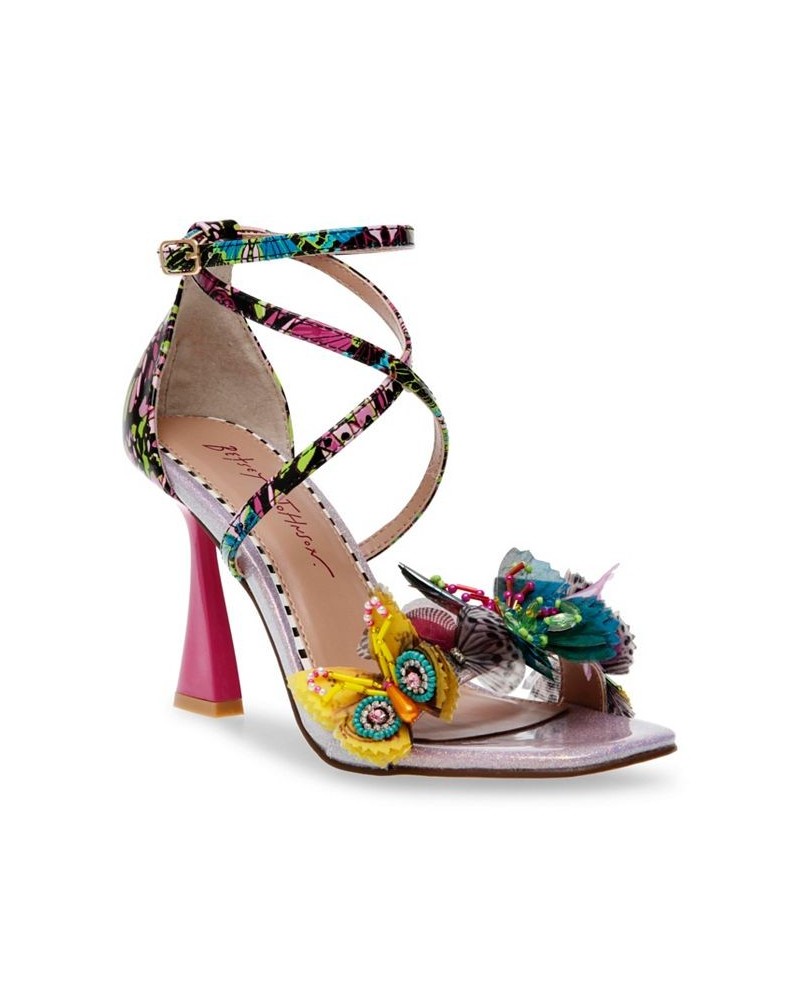 Women's Everlee Strappy Butterfly Embellishment Heels Sandals Multi $48.79 Shoes