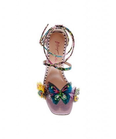 Women's Everlee Strappy Butterfly Embellishment Heels Sandals Multi $48.79 Shoes