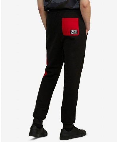 Men's Big and Tall Color Block Party Fleece Joggers Black $31.96 Pants