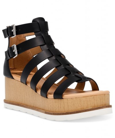 Women's Breva Platform Fisherman Sandals Black $32.39 Shoes