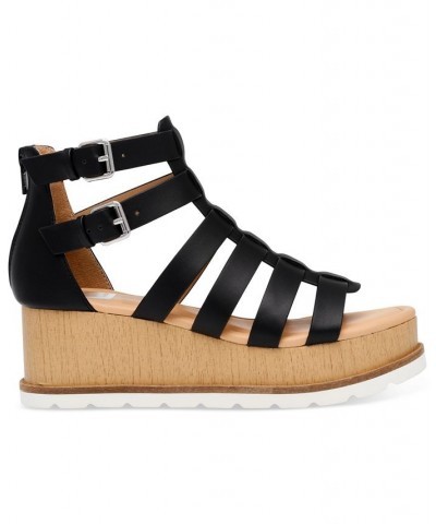 Women's Breva Platform Fisherman Sandals Black $32.39 Shoes