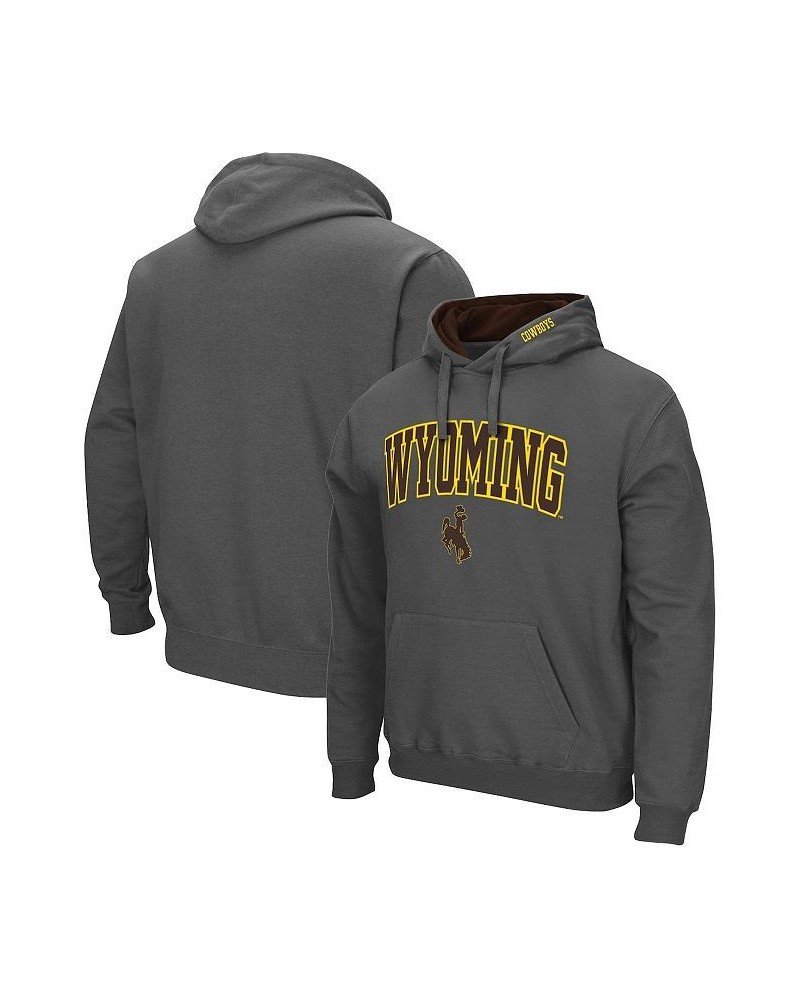 Men's Charcoal Wyoming Cowboys Arch and Logo Pullover Hoodie $22.35 Sweatshirt