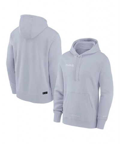 Men's Gray Paris Saint-Germain Fleece Pullover Hoodie $30.00 Sweatshirt