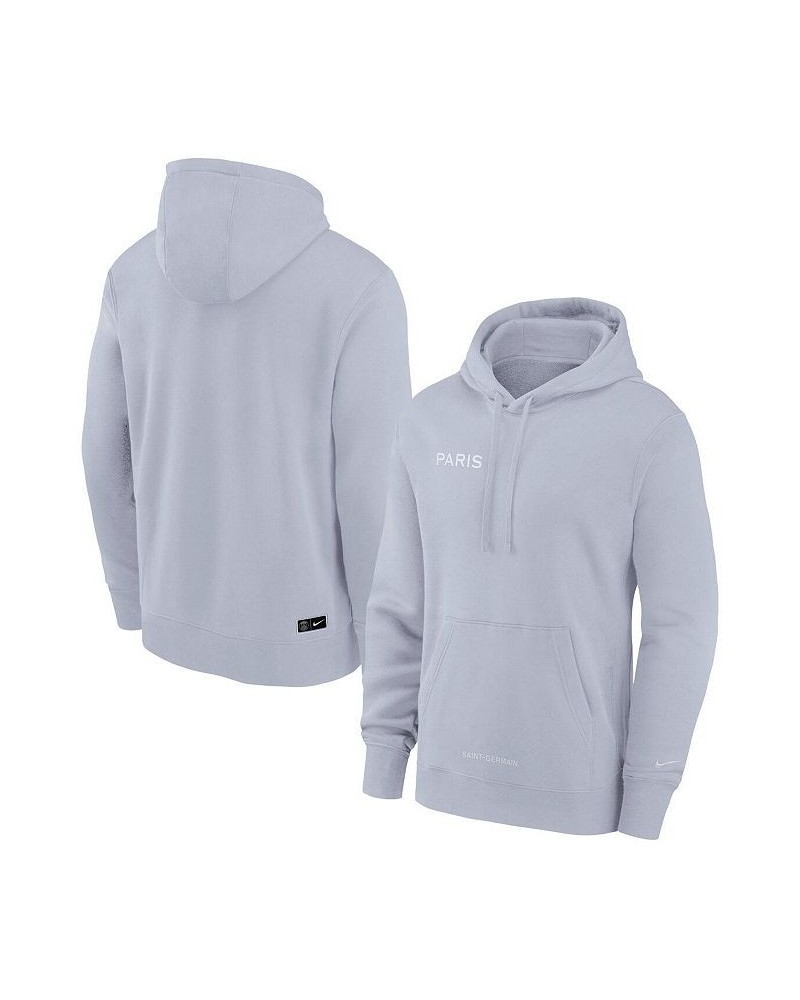 Men's Gray Paris Saint-Germain Fleece Pullover Hoodie $30.00 Sweatshirt