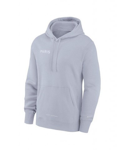 Men's Gray Paris Saint-Germain Fleece Pullover Hoodie $30.00 Sweatshirt