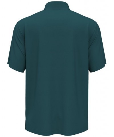 Men's Athletic-Fit Terrain Texture Print Golf Polo Green Heron $18.23 Polo Shirts