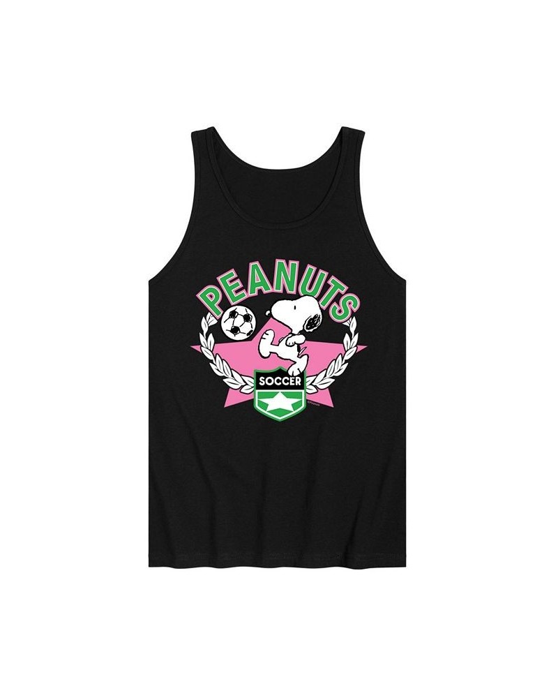 Men's Peanuts Soccer Tank Black $18.54 T-Shirts