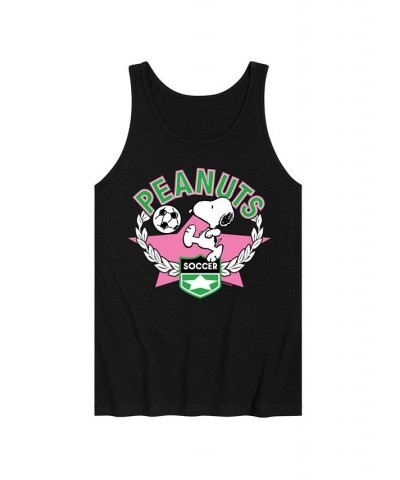 Men's Peanuts Soccer Tank Black $18.54 T-Shirts