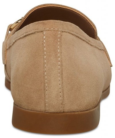 Women's Cosmo Bit Buckle Slip-On Loafer Flats Tan/Beige $43.09 Shoes