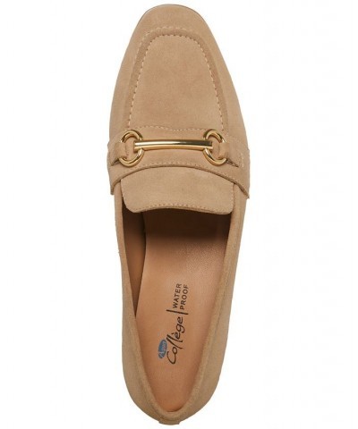 Women's Cosmo Bit Buckle Slip-On Loafer Flats Tan/Beige $43.09 Shoes