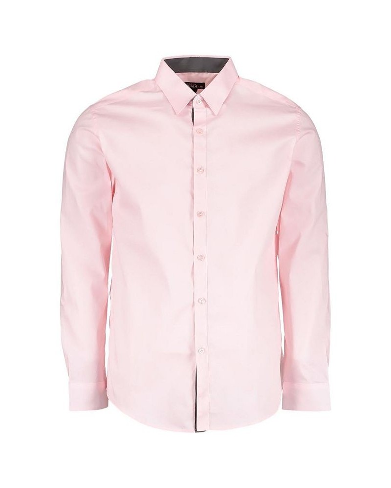 Mens Long Sleeve Solid Slim Fit Dress Shirts PD08 $15.20 Shirts