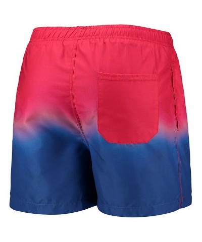 Men's Red, Royal New England Patriots Retro Dip-Dye Swim Shorts $21.32 Swimsuits