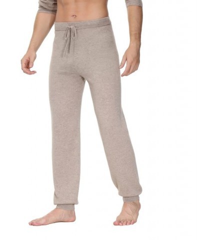 Men's Cashmere Lounge Pants Tan/Beige $48.02 Pajama