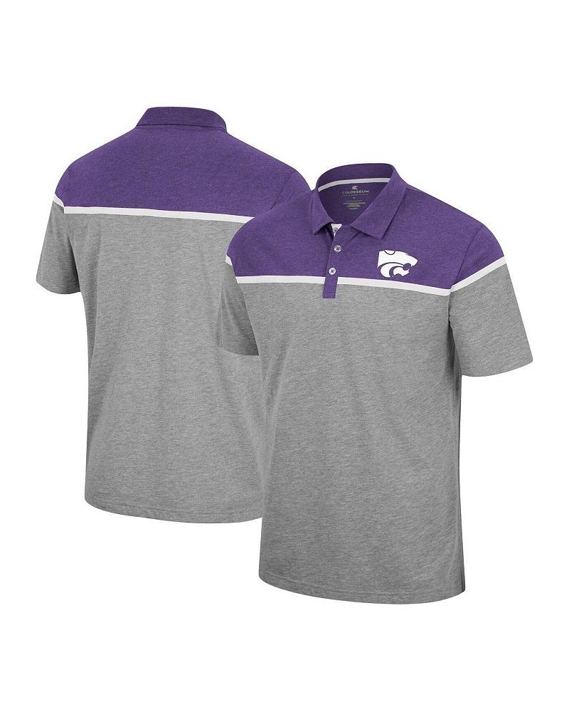 Men's Heather Gray Kansas State Wildcats Chamberlain Polo Shirt $25.00 Polo Shirts