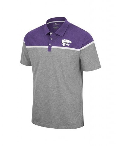 Men's Heather Gray Kansas State Wildcats Chamberlain Polo Shirt $25.00 Polo Shirts