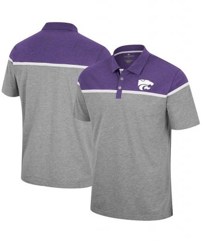 Men's Heather Gray Kansas State Wildcats Chamberlain Polo Shirt $25.00 Polo Shirts