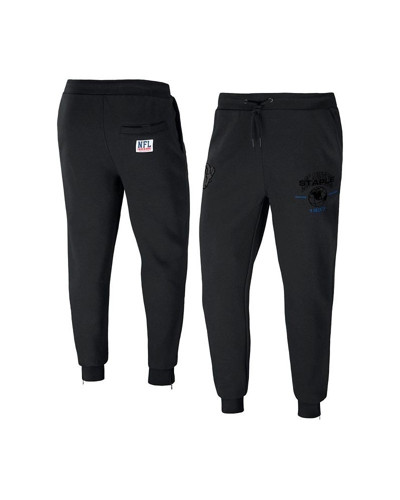 Men's NFL X Staple Black Los Angeles Rams Embroidered Fundementals Globe Fleece Pant $31.00 Pants