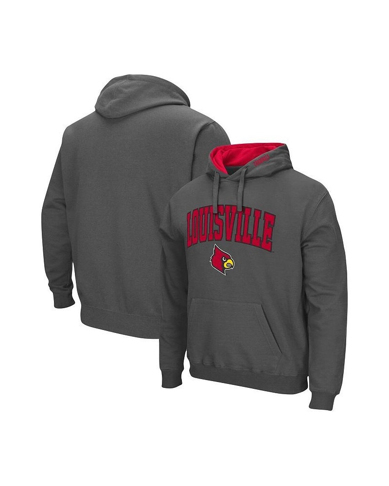 Men's Charcoal Louisville Cardinals Arch and Logo 3.0 Pullover Hoodie $31.19 Sweatshirt