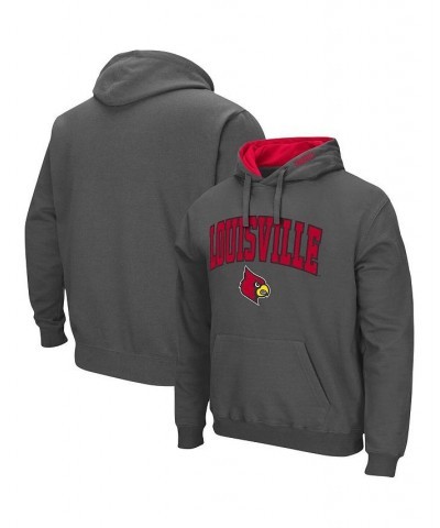 Men's Charcoal Louisville Cardinals Arch and Logo 3.0 Pullover Hoodie $31.19 Sweatshirt