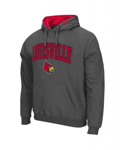 Men's Charcoal Louisville Cardinals Arch and Logo 3.0 Pullover Hoodie $31.19 Sweatshirt