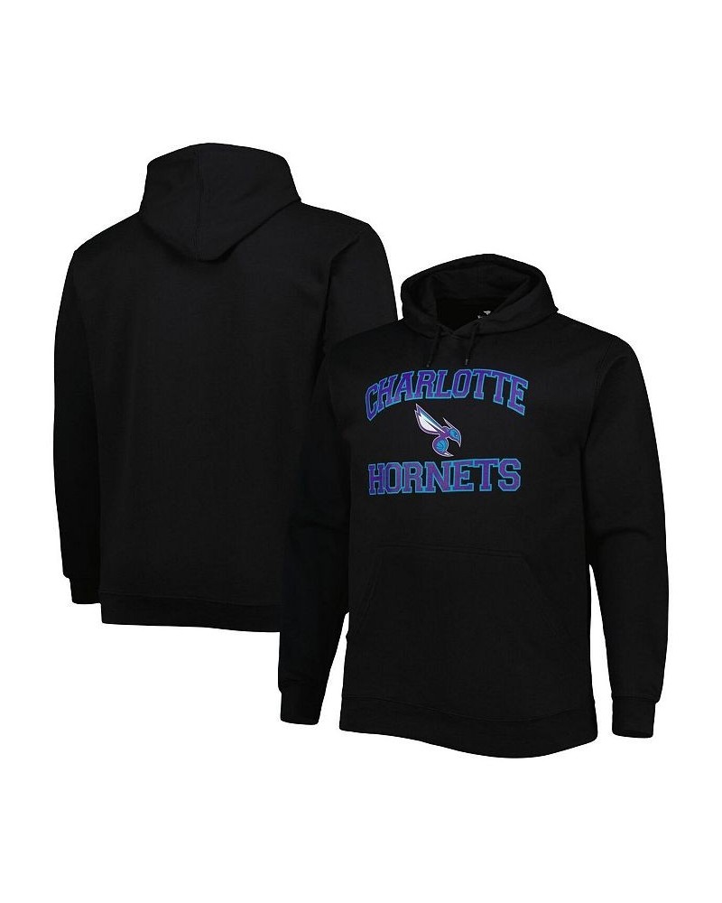 Men's Black Charlotte Hornets Big and Tall Heart and Soul Pullover Hoodie $32.85 Sweatshirt