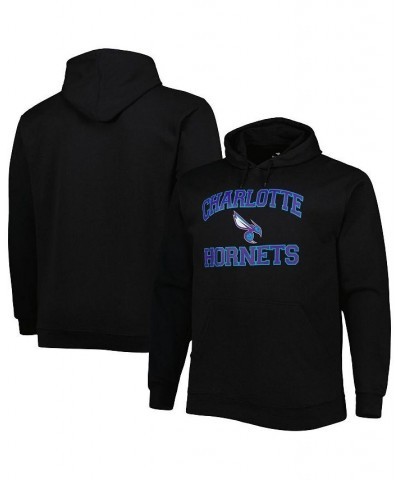 Men's Black Charlotte Hornets Big and Tall Heart and Soul Pullover Hoodie $32.85 Sweatshirt