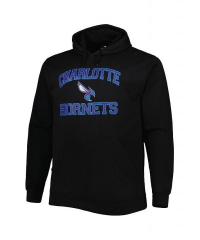 Men's Black Charlotte Hornets Big and Tall Heart and Soul Pullover Hoodie $32.85 Sweatshirt