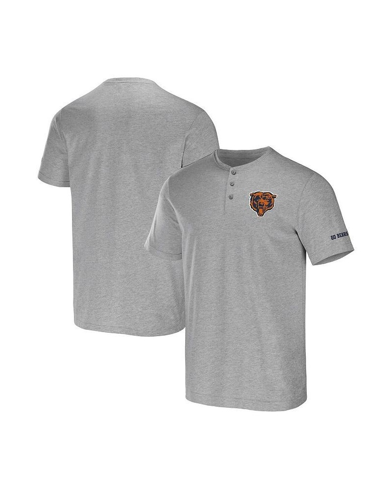 Men's NFL x Darius Rucker Collection by Heather Gray Chicago Bears Henley T-shirt $18.92 T-Shirts