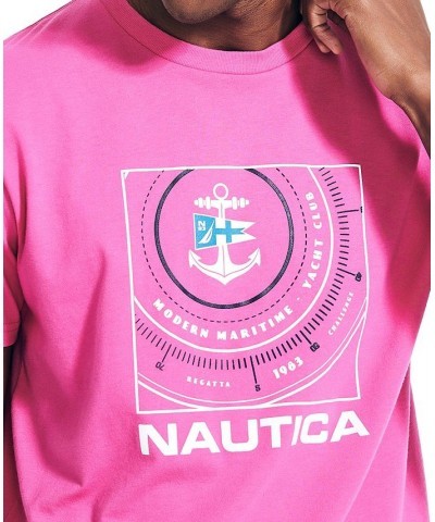 Men's Sustainably Crafted Compass Graphic T-Shirt Pink $20.03 T-Shirts