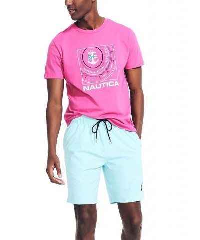 Men's Sustainably Crafted Compass Graphic T-Shirt Pink $20.03 T-Shirts