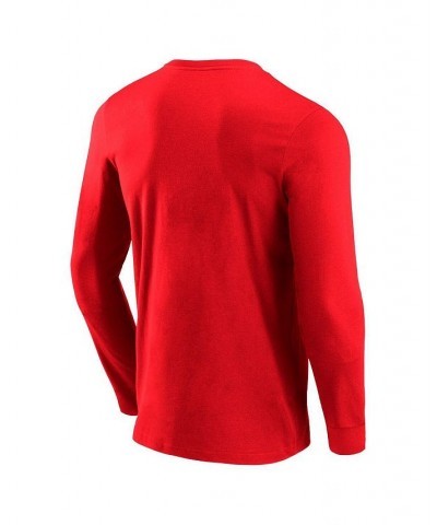 Men's Branded Scarlet Nebraska Huskers Distressed Arch Over Logo 2.0 Long Sleeve T-shirt $21.59 T-Shirts