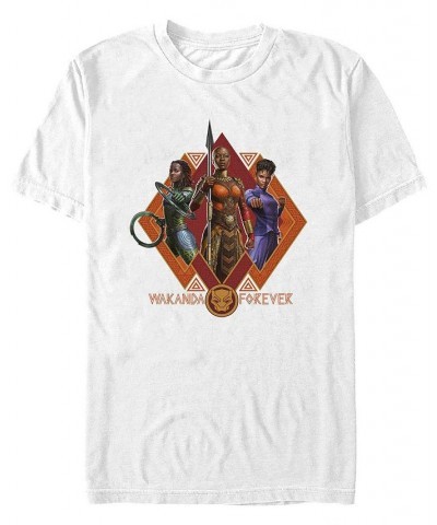 Men's Wakanda Forever Trio Short Sleeve T-shirt White $15.75 T-Shirts