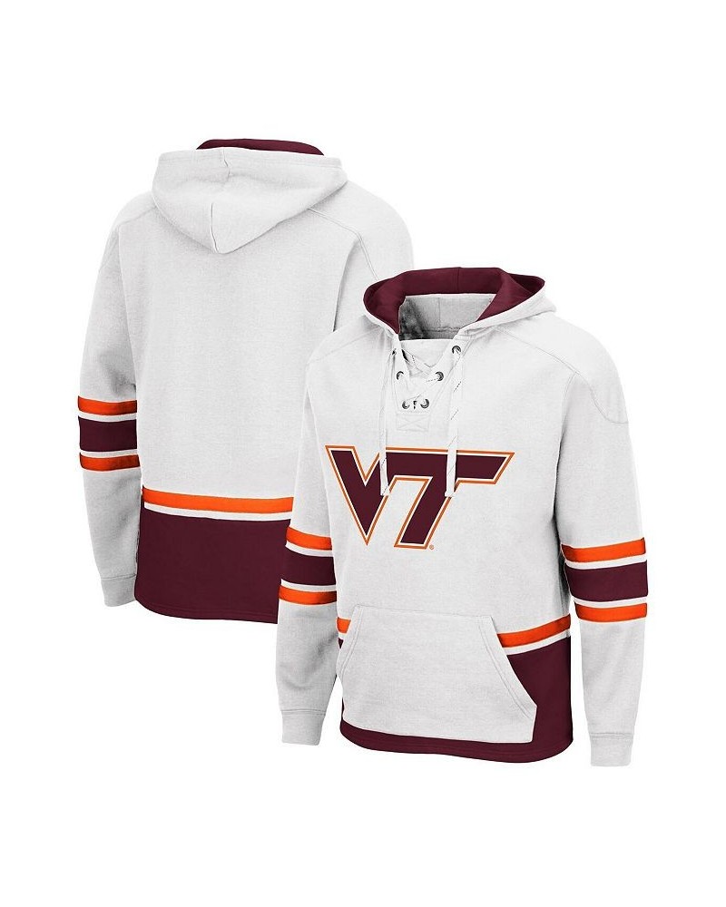 Men's White Virginia Tech Hokies Lace Up 3.0 Pullover Hoodie $36.75 Sweatshirt