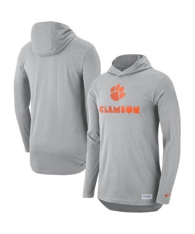 Men's Gray Clemson Tigers Campus Performance Hoodie Long Sleeve T-shirt $30.00 T-Shirts