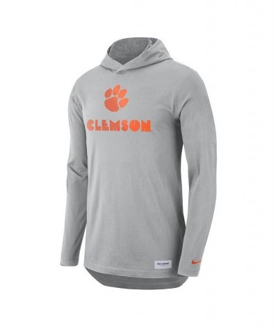 Men's Gray Clemson Tigers Campus Performance Hoodie Long Sleeve T-shirt $30.00 T-Shirts