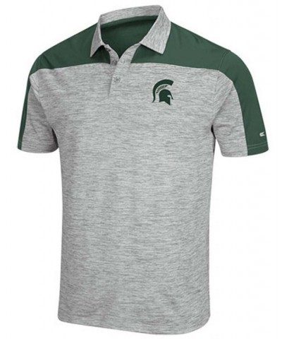 Men's Gray-Green Michigan State Spartans Einstein Polo $25.36 Polo Shirts