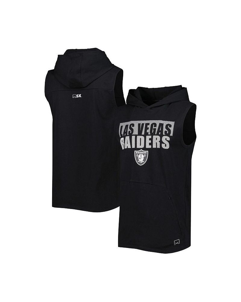 Men's Black Las Vegas Raiders Relay Sleeveless Pullover Hoodie $26.68 T-Shirts