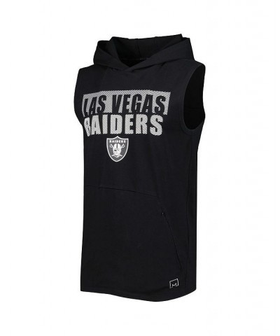 Men's Black Las Vegas Raiders Relay Sleeveless Pullover Hoodie $26.68 T-Shirts