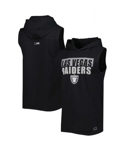 Men's Black Las Vegas Raiders Relay Sleeveless Pullover Hoodie $26.68 T-Shirts