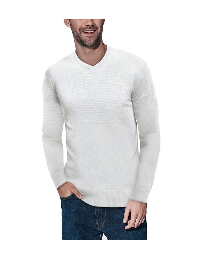 Men's V-Neck Honeycomb Knit Sweater PD02 $21.20 Sweaters