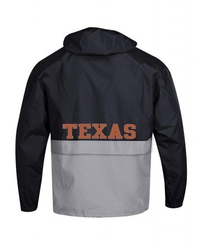 Men's Black Texas Longhorns Throwback Logo Color Blocked Packable Half-Zip Pullover Hoodie $30.80 Jackets