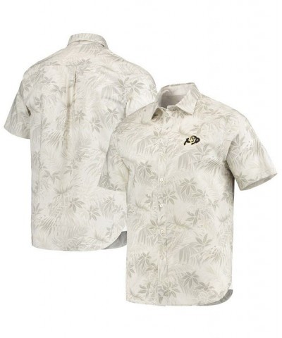 Men's Oatmeal Colorado Buffaloes Forest Fronds Button-Up Shirt $46.33 Shirts