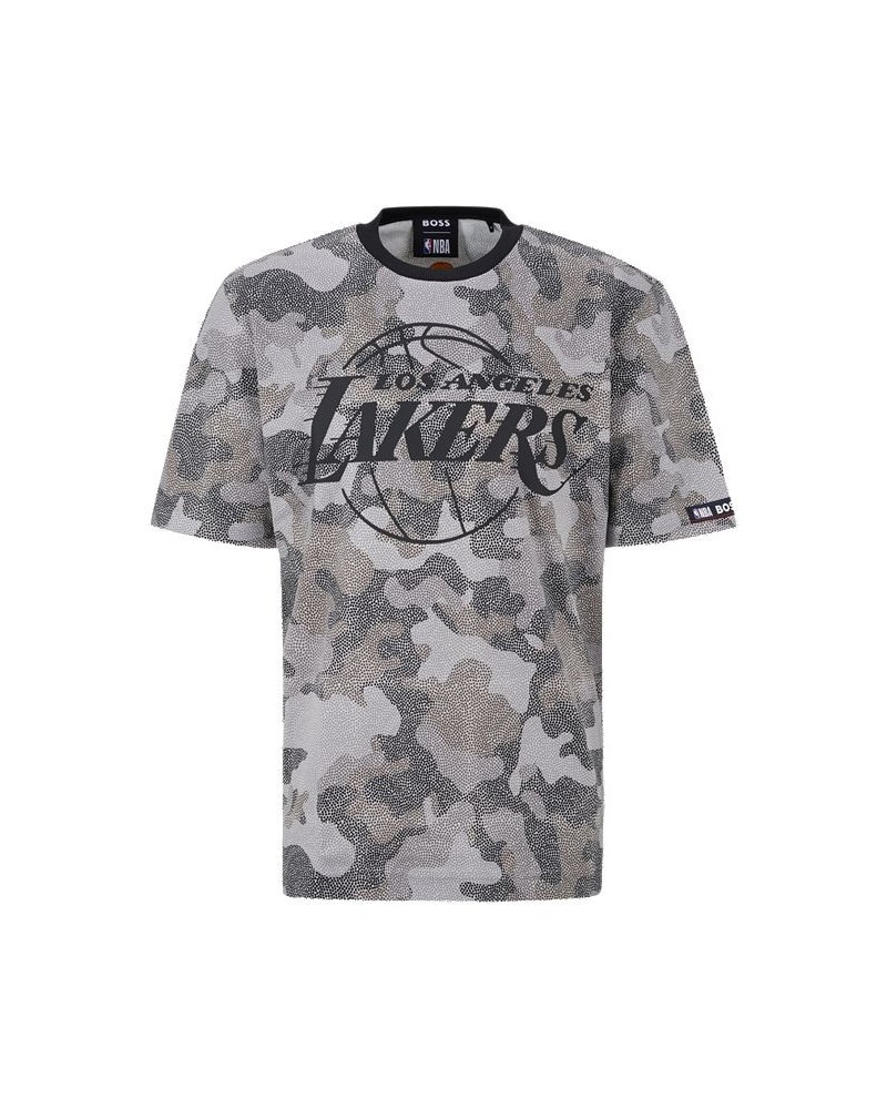 BOSS x NBA Men's Los Angeles Lakers Jersey T-shirt Black $28.90 T-Shirts