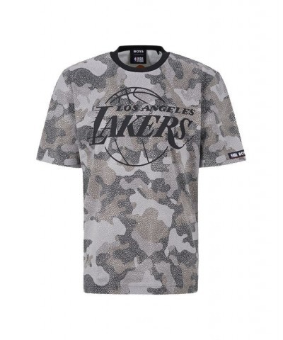 BOSS x NBA Men's Los Angeles Lakers Jersey T-shirt Black $28.90 T-Shirts